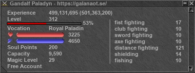 Signature for player Gandalf Paladyn