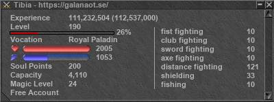 Signature for player Tibia